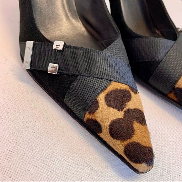 Stuart Weitzman Black leopard cheetah print heels - Picture 4 of 7